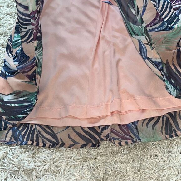 SHOW ME YOUR MUMU DONNA MICHELLE TUNIC IN PALM Women’s Size Small Peach Tropical - Picture 10 of 12